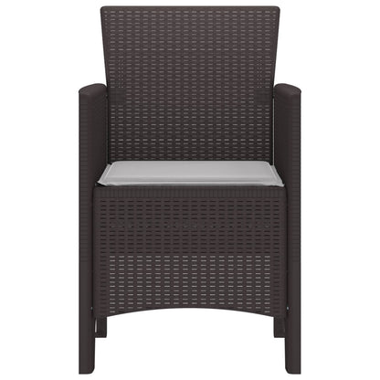 vidaXL Garden Chair 2 pcs Brown Polypropylene