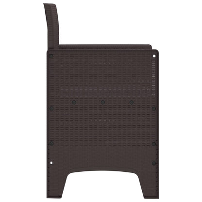 vidaXL Garden Chair 2 pcs Brown Polypropylene