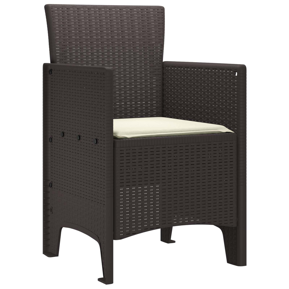vidaXL Garden Chair 2 pcs Brown Polypropylene