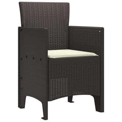 vidaXL Garden Chair 2 pcs Brown Polypropylene