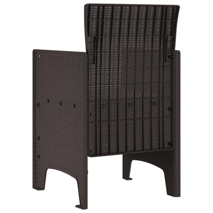 vidaXL Garden Chair 2 pcs Brown Polypropylene