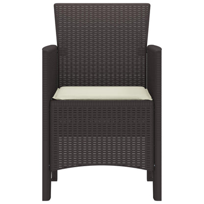 vidaXL Garden Chair 2 pcs Brown Polypropylene