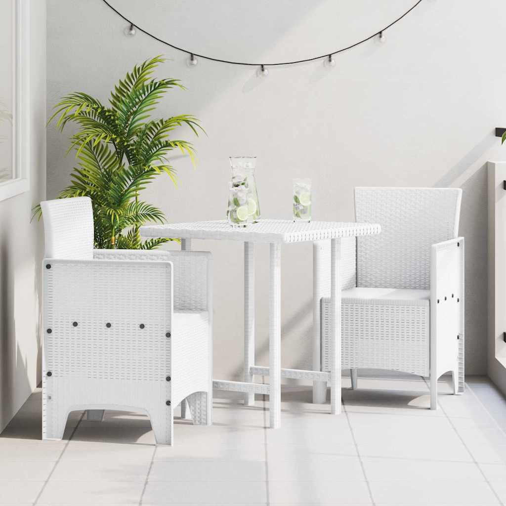 vidaXL Garden Chair 2 pcs White 53 x 49 x 85 cm Polypropylene