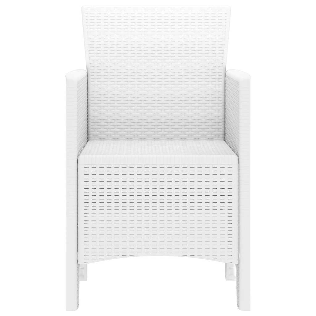 vidaXL Garden Chair 2 pcs White 53 x 49 x 85 cm Polypropylene