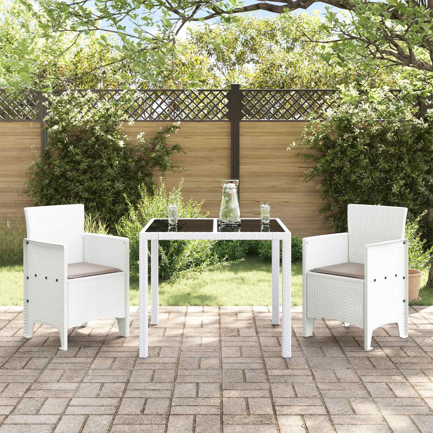 vidaXL Garden Chair 2 pcs White 53 x 49 x 85 cm Polypropylene