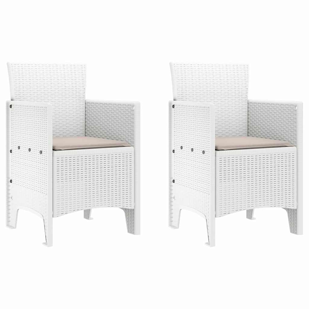 vidaXL Garden Chair 2 pcs White 53 x 49 x 85 cm PP