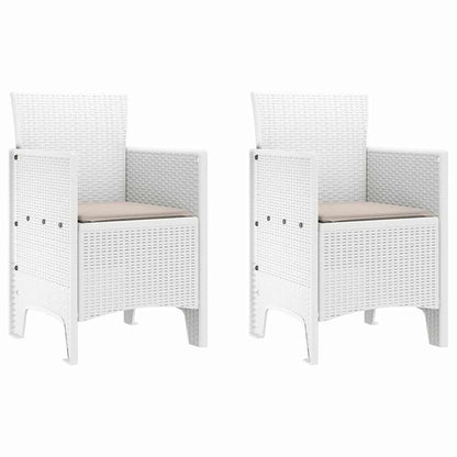 vidaXL Garden Chair 2 pcs White 53 x 49 x 85 cm PP