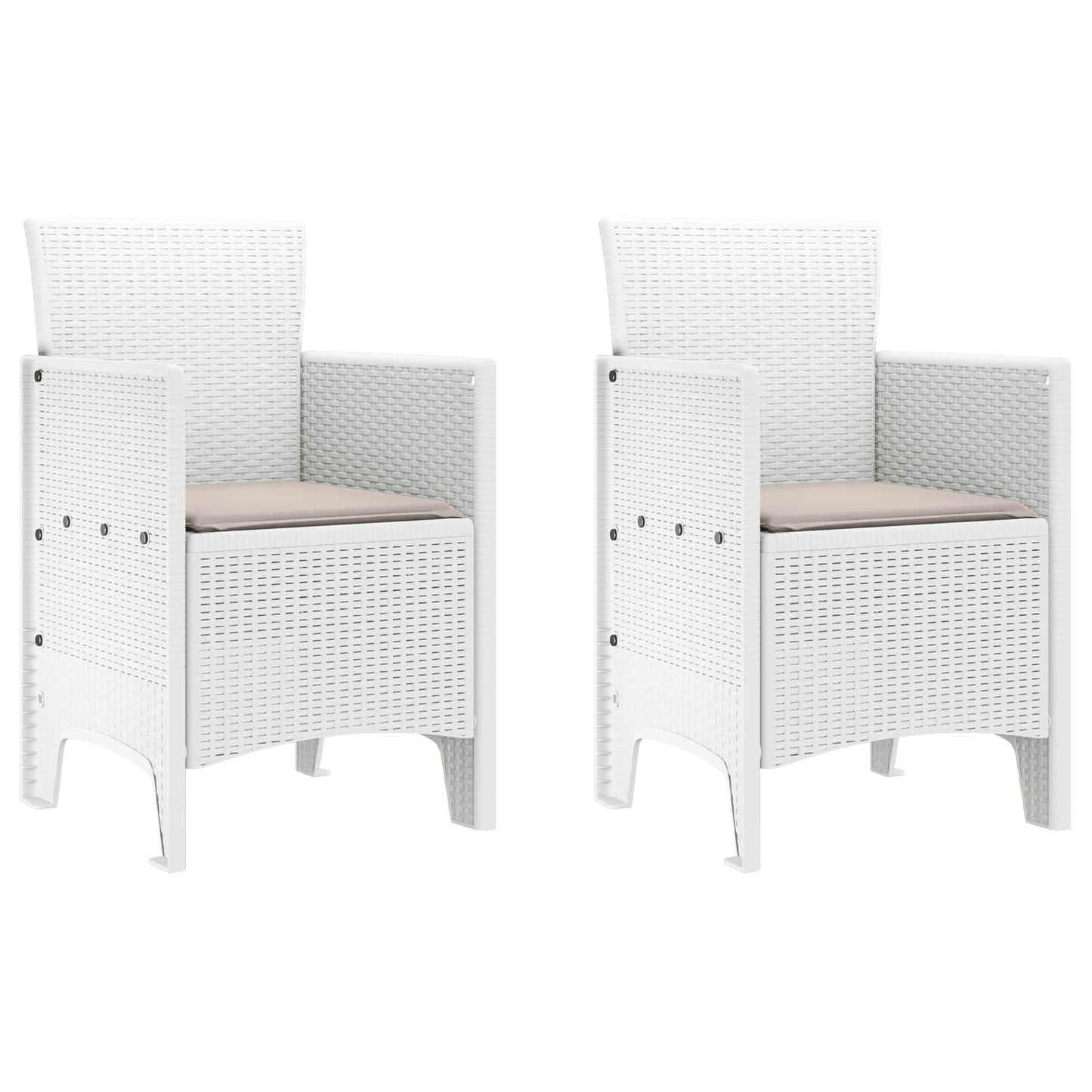 vidaXL Garden Chair 2 pcs White 53 x 49 x 85 cm Polypropylene