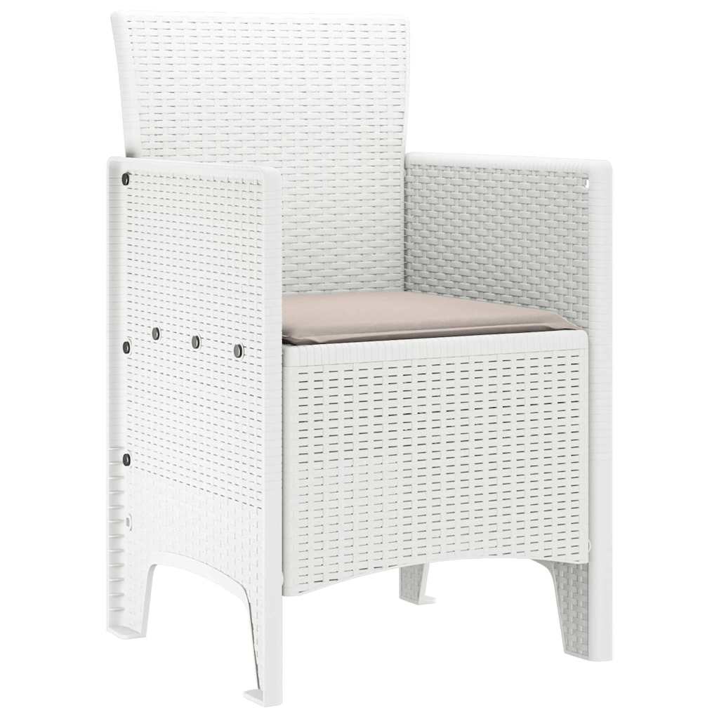 vidaXL Garden Chair 2 pcs White 53 x 49 x 85 cm PP