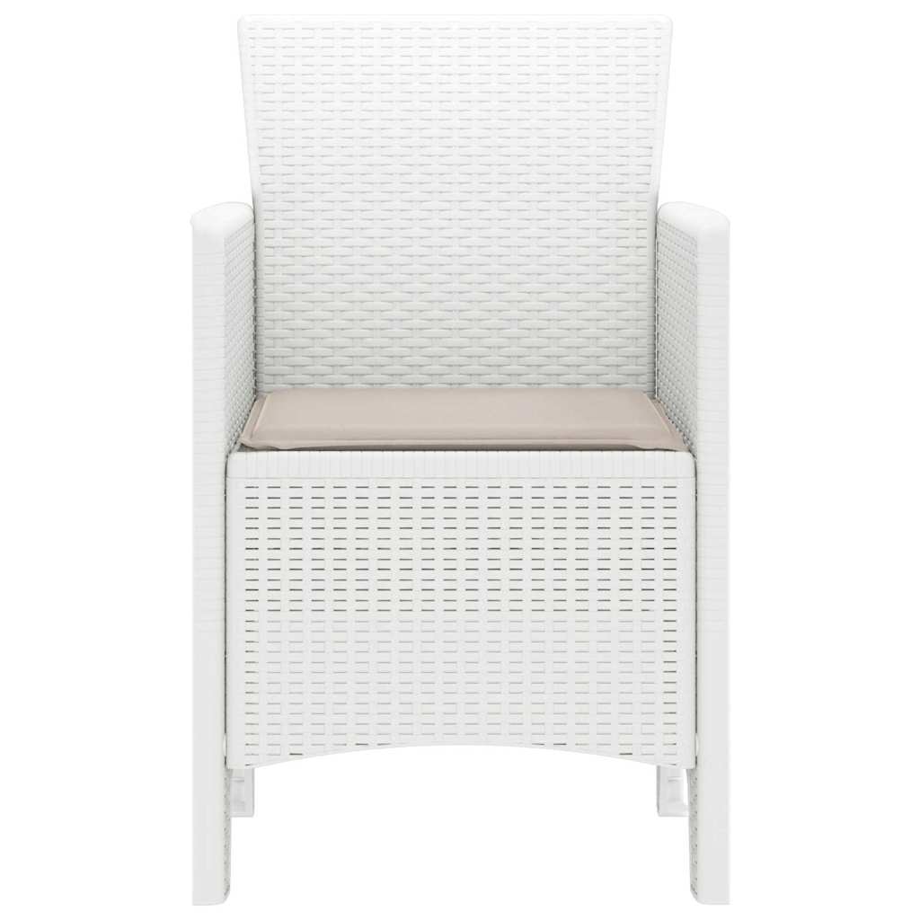vidaXL Garden Chair 2 pcs White 53 x 49 x 85 cm PP