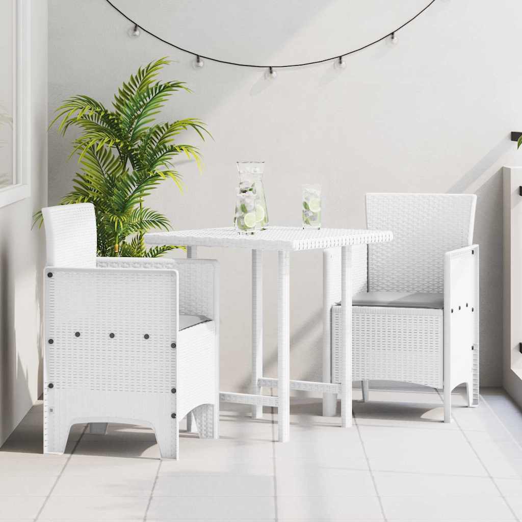vidaXL Garden Chair 2 pcs White 53 x 49 x 85 cm Polypropylene