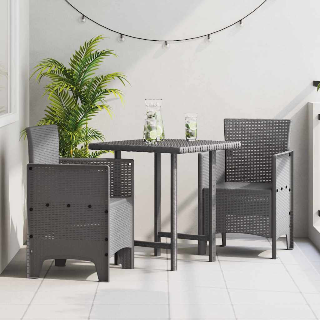 vidaXL Garden Chair 2 pcs Light Grey 53 x 49 x 85 cm Polypropylene