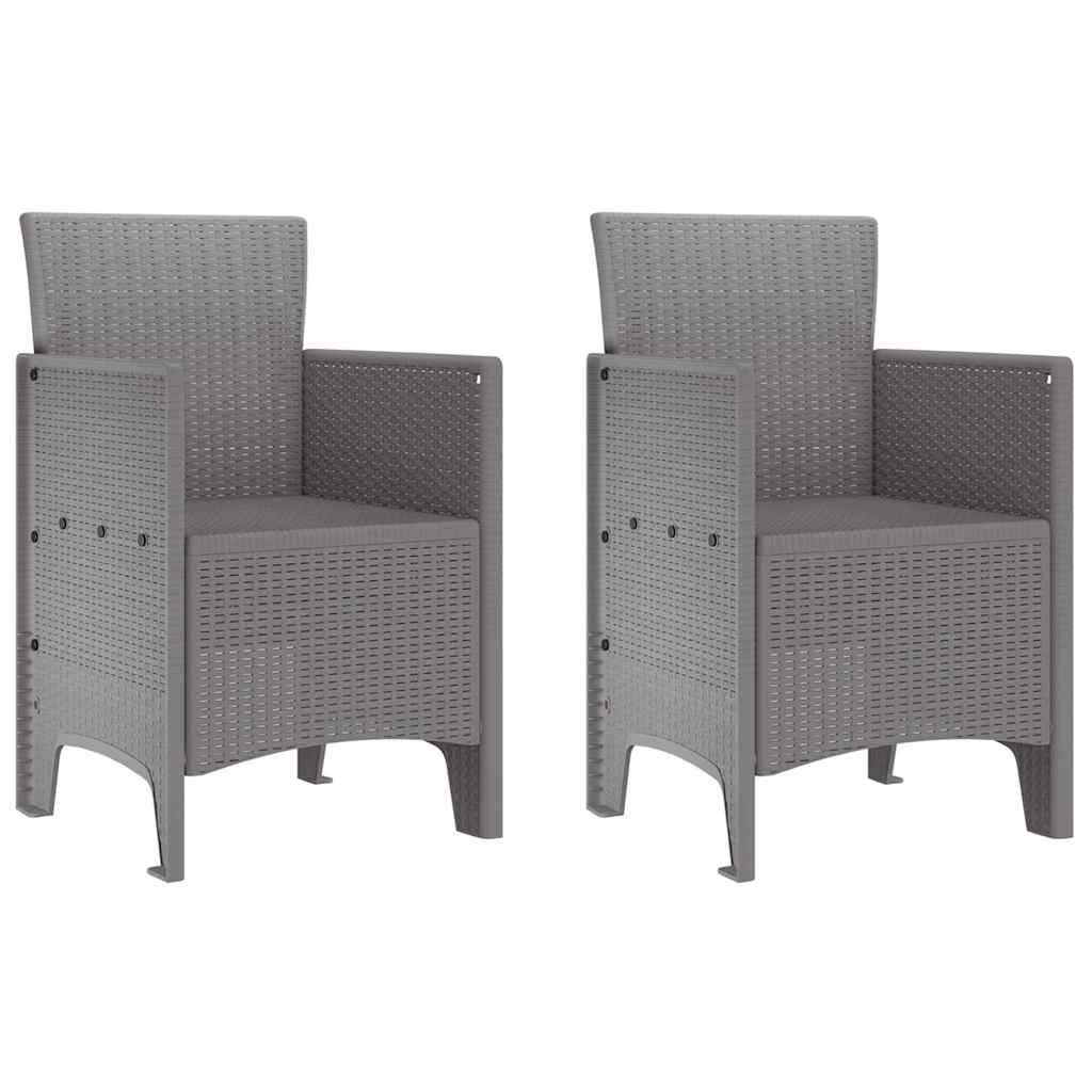 vidaXL Garden Chair 2 pcs Light Grey 53 x 49 x 85 cm Polypropylene