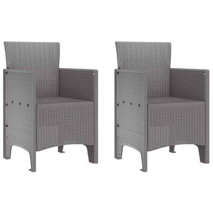 vidaXL Garden Chair 2 pcs Light Grey 53 x 49 x 85 cm Polypropylene