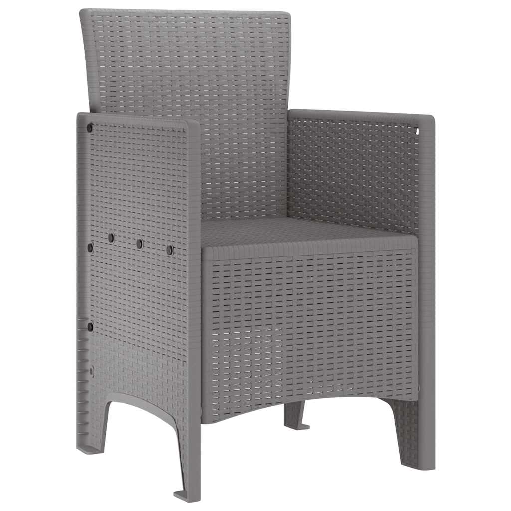 vidaXL Garden Chair 2 pcs Light Grey 53 x 49 x 85 cm Polypropylene