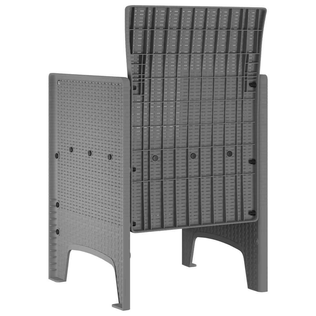 vidaXL Garden Chair 2 pcs Light Grey 53 x 49 x 85 cm Polypropylene