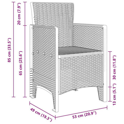 vidaXL Garden Chair 2 pcs Light Grey 53 x 49 x 85 cm Polypropylene