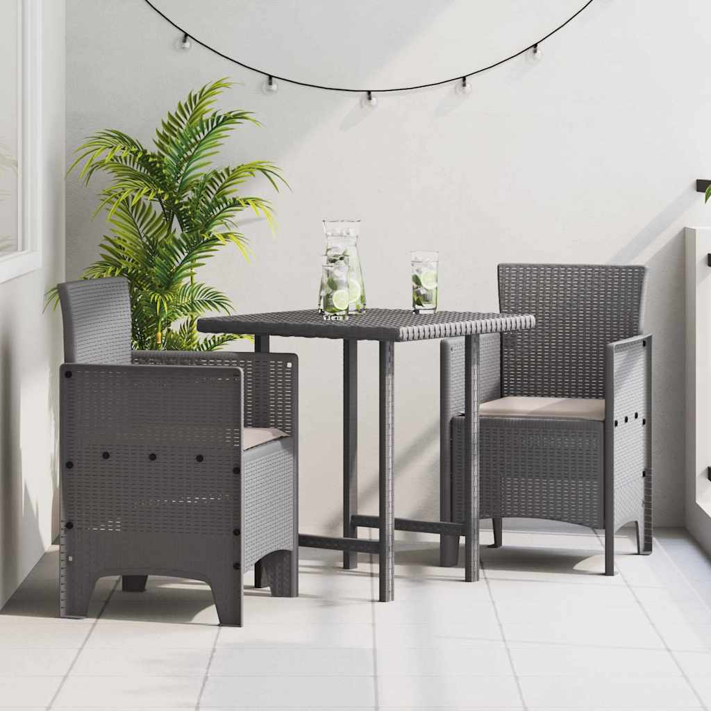 vidaXL Garden Chair 2 pcs Light Grey 53 x 49 x 85 cm Polypropylene