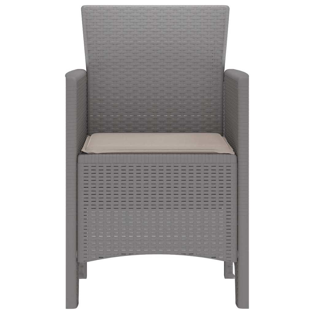 vidaXL Garden Chair 2 pcs Light Grey 53 x 49 x 85 cm Polypropylene