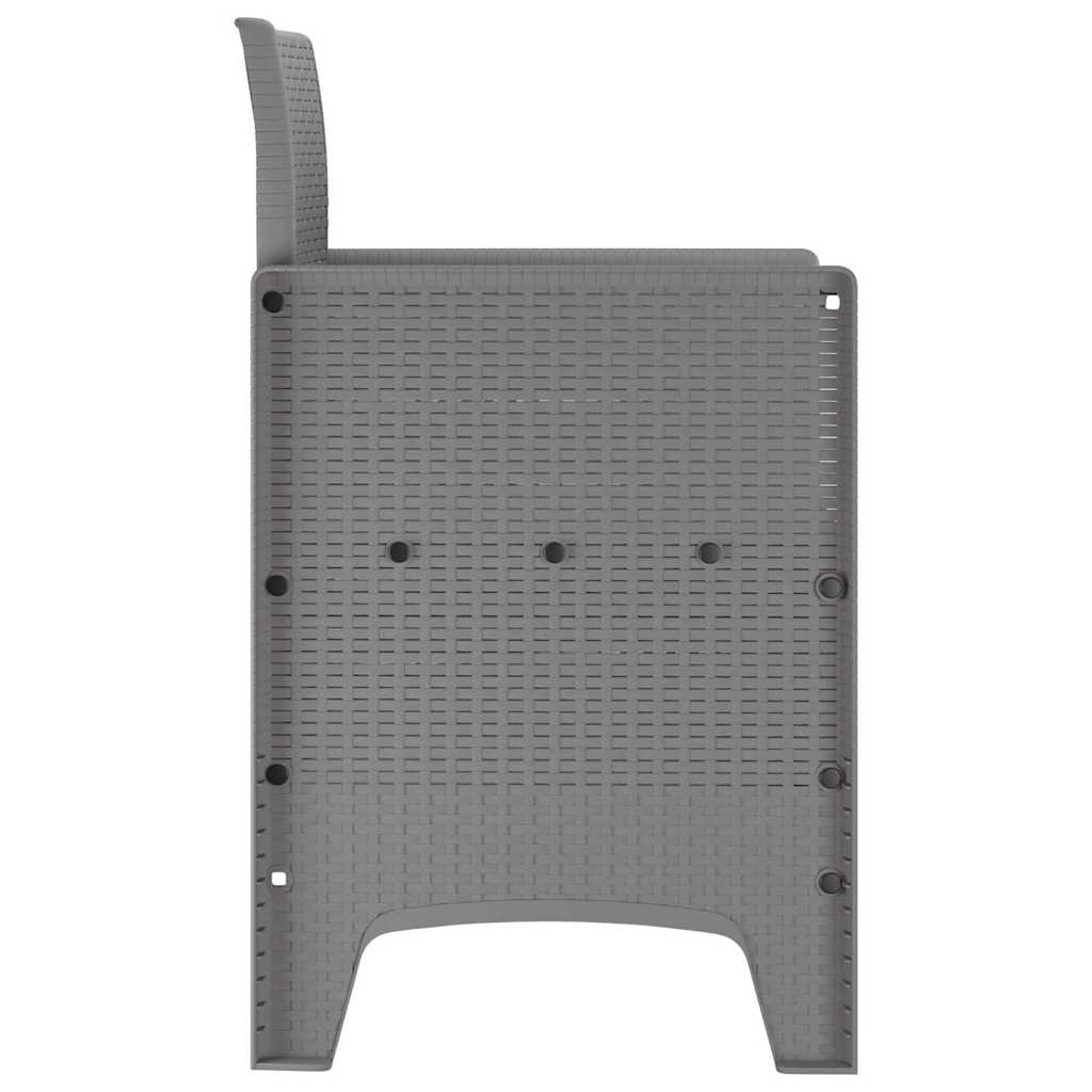 vidaXL Garden Chair 2 pcs Light Grey 53 x 49 x 85 cm Polypropylene