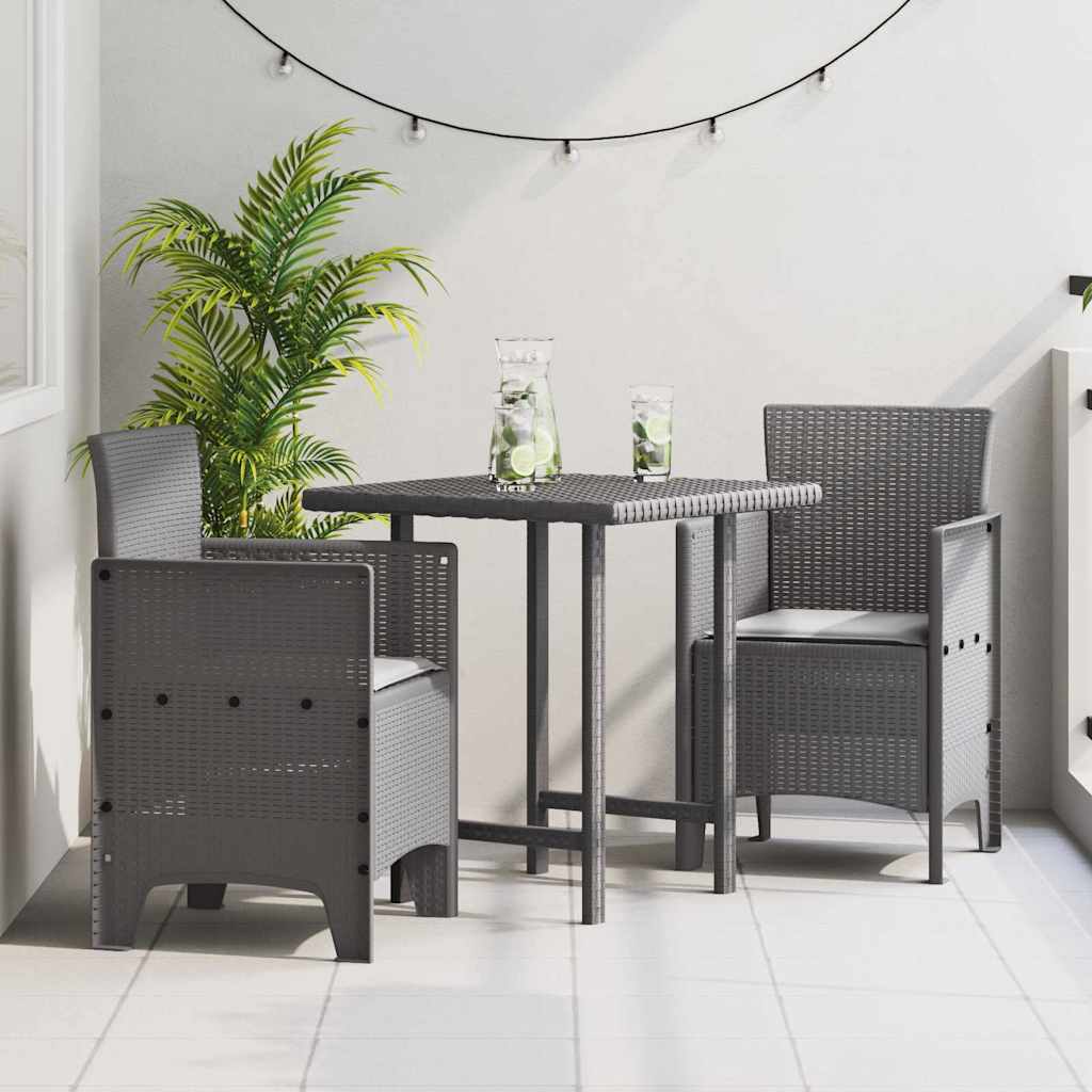 vidaXL Garden Chair 2 pcs Light Grey 53 x 49 x 85 cm Polypropylene