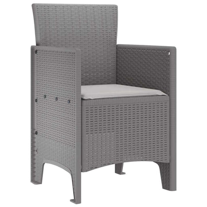 vidaXL Garden Chair 2 pcs Light Grey 53 x 49 x 85 cm Polypropylene