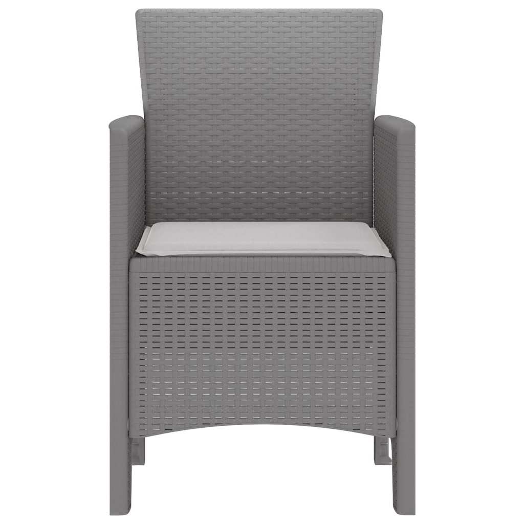 vidaXL Garden Chair 2 pcs Light Grey 53 x 49 x 85 cm Polypropylene