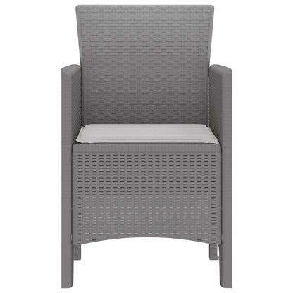 vidaXL Garden Chair 2 pcs Light Grey 53 x 49 x 85 cm Polypropylene