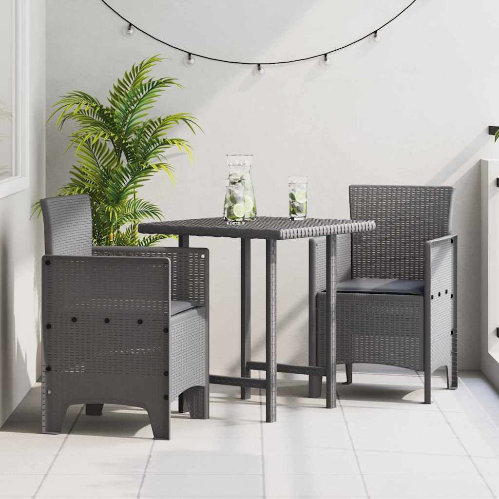 vidaXL Garden Chair 2 pcs Light Grey Polypropylene