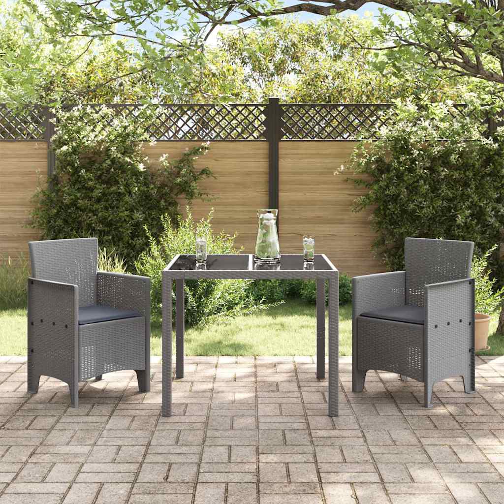 vidaXL Garden Chair 2 pcs Light Grey Polypropylene