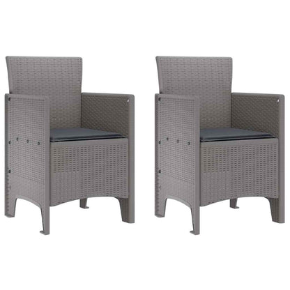vidaXL Garden Chair 2 pcs Light Grey Polypropylene