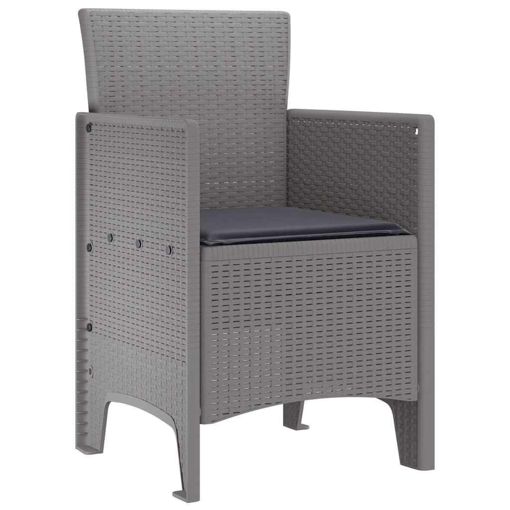 vidaXL Garden Chair 2 pcs Light Grey Polypropylene