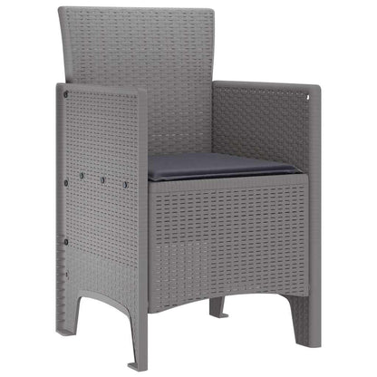 vidaXL Garden Chair 2 pcs Light Grey Polypropylene