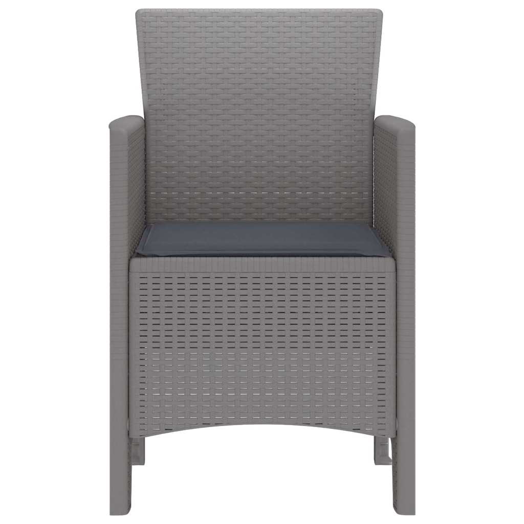 vidaXL Garden Chair 2 pcs Light Grey Polypropylene
