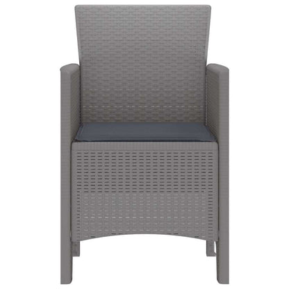 vidaXL Garden Chair 2 pcs Light Grey Polypropylene