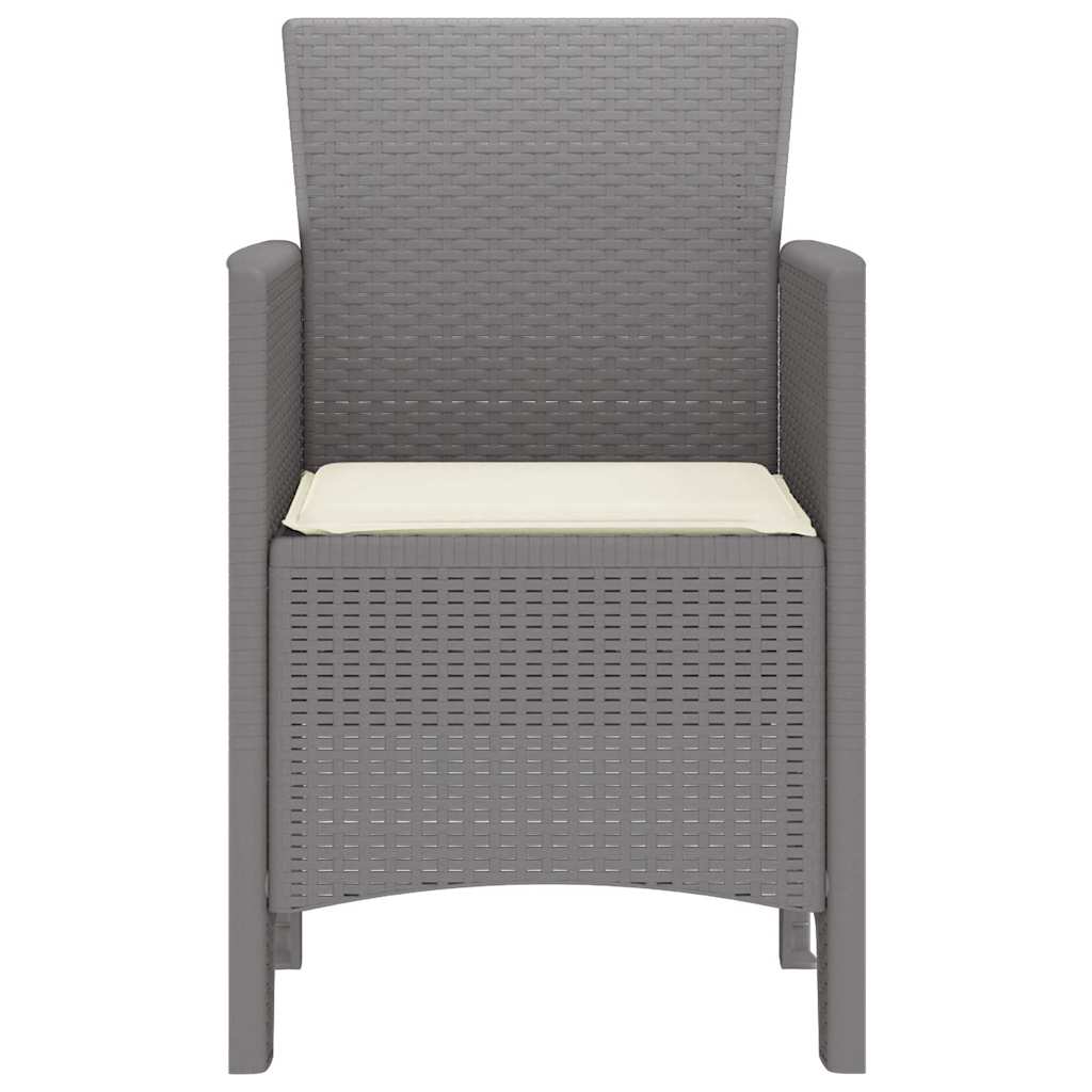 vidaXL Garden Chair 2 pcs Light Grey 53 x 49 x 85 cm Polypropylene
