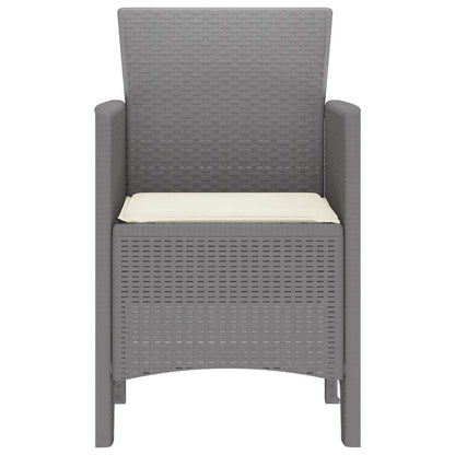 vidaXL Garden Chair 2 pcs Light Grey 53 x 49 x 85 cm Polypropylene
