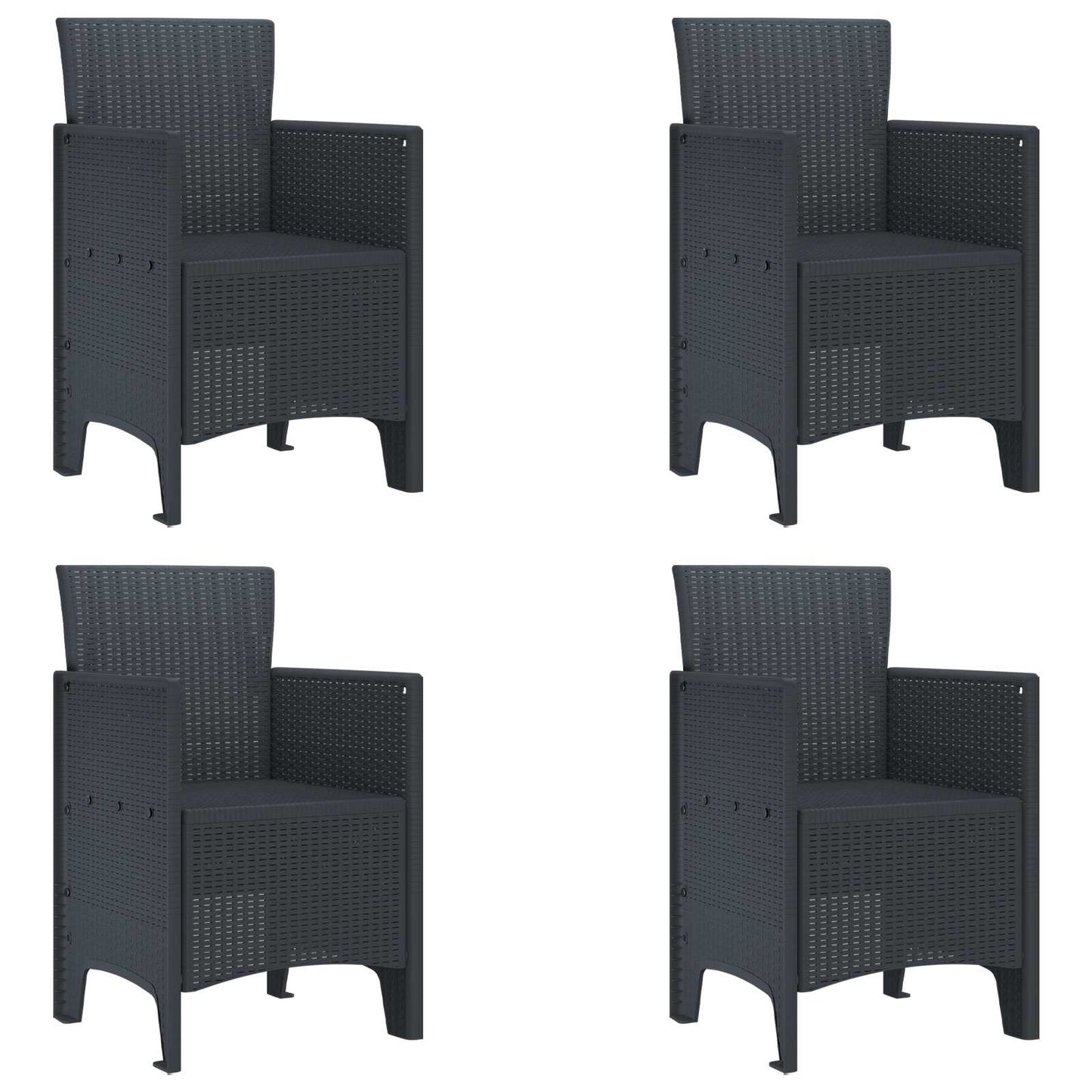 vidaXL Garden Chair 4 pcs Anthracite 53 x 49 x 85 cm Polypropylene