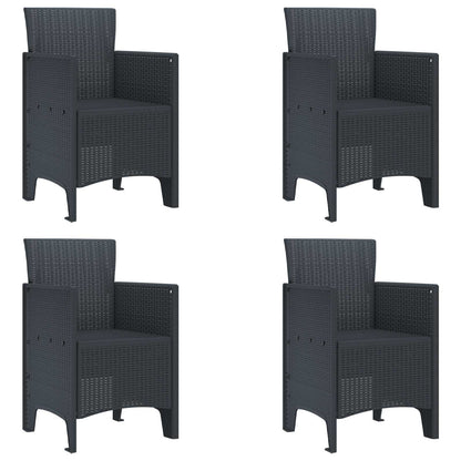 vidaXL Garden Chair 4 pcs Anthracite 53 x 49 x 85 cm Polypropylene