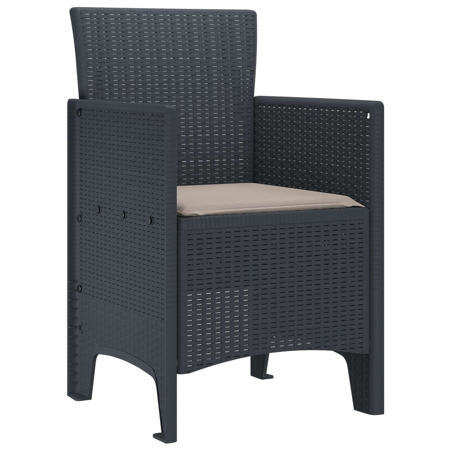 vidaXL Garden Chair 4 pcs Anthracite 53 x 49 x 85 cm Polypropylene