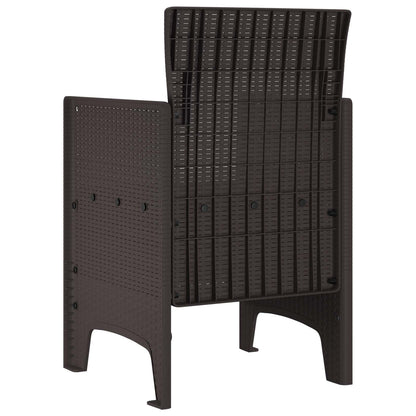 vidaXL Garden Chair 4 pcs Brown Polypropylene
