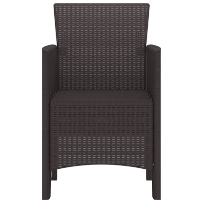 vidaXL Garden Chair 4 pcs Brown Polypropylene
