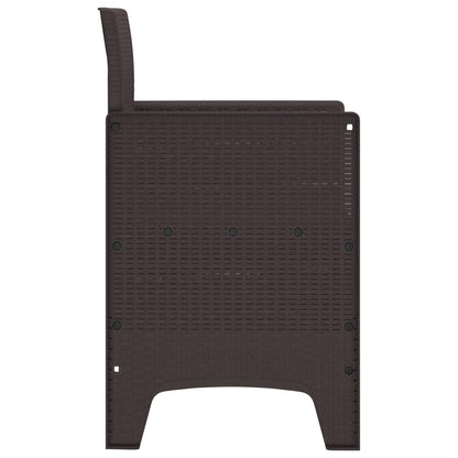 vidaXL Garden Chair 4 pcs Brown Polypropylene