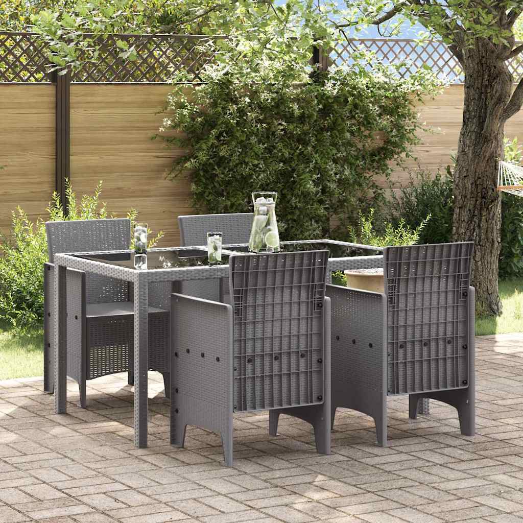 vidaXL Garden Chair 4 pcs Light Grey 53 x 49 x 85 cm Polypropylene