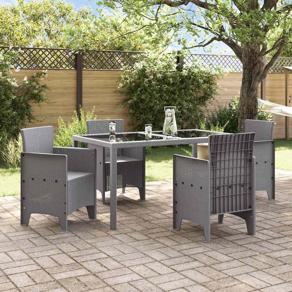 vidaXL Garden Chair 4 pcs Light Grey 53 x 49 x 85 cm Polypropylene