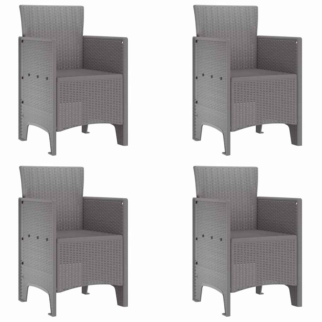 vidaXL Garden Chair 4 pcs Light Grey 53 x 49 x 85 cm Polypropylene