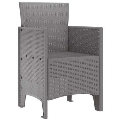 vidaXL Garden Chair 4 pcs Light Grey 53 x 49 x 85 cm Polypropylene