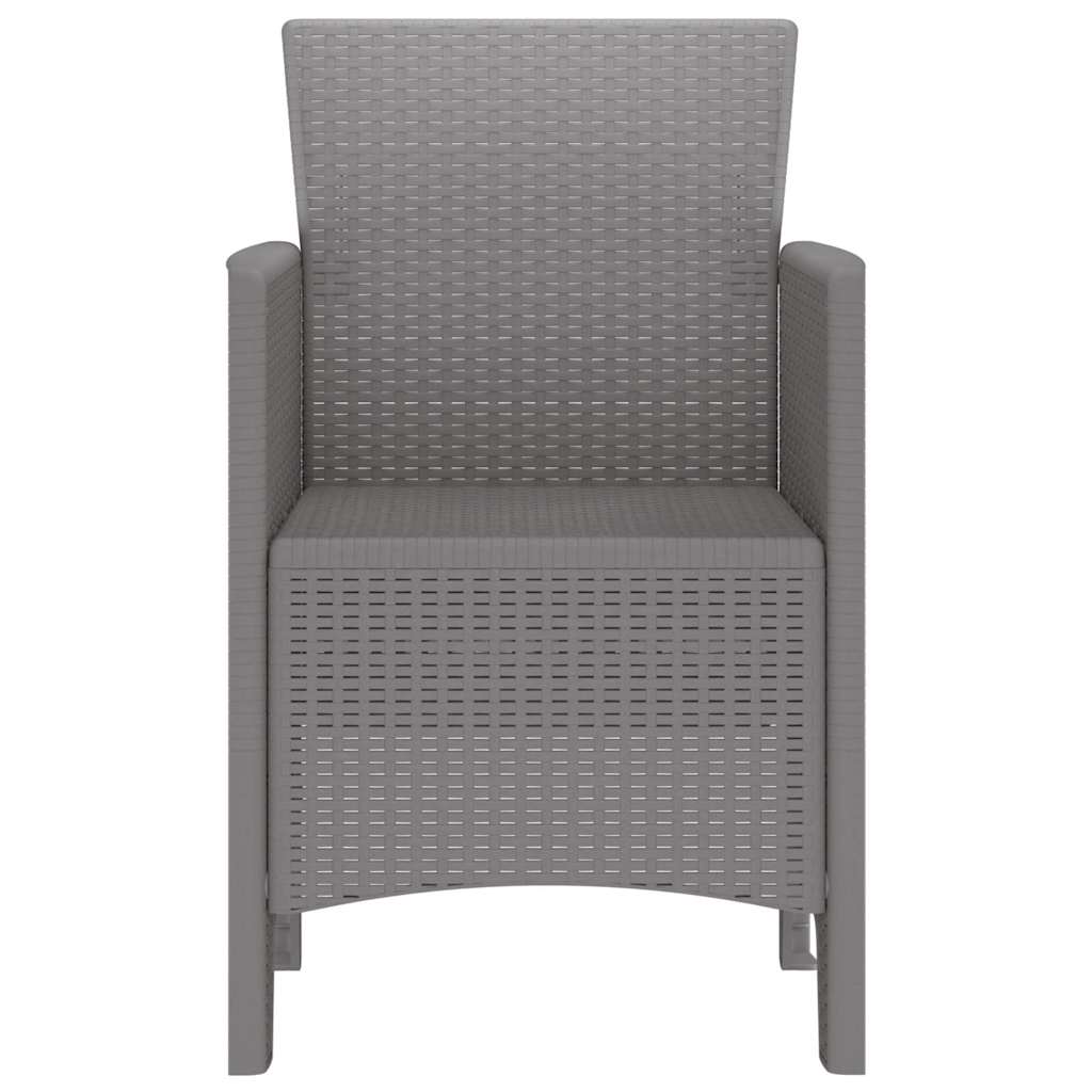 vidaXL Garden Chair 4 pcs Light Grey 53 x 49 x 85 cm Polypropylene