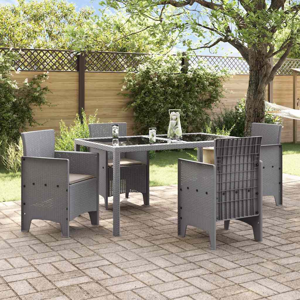 vidaXL Garden Chair 4 pcs Light Grey 53 x 49 x 85 cm Polypropylene
