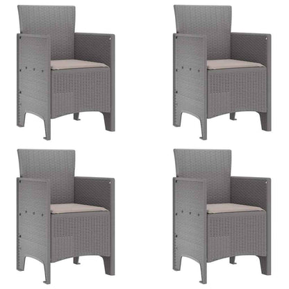 vidaXL Garden Chair 4 pcs Light Grey 53 x 49 x 85 cm Polypropylene